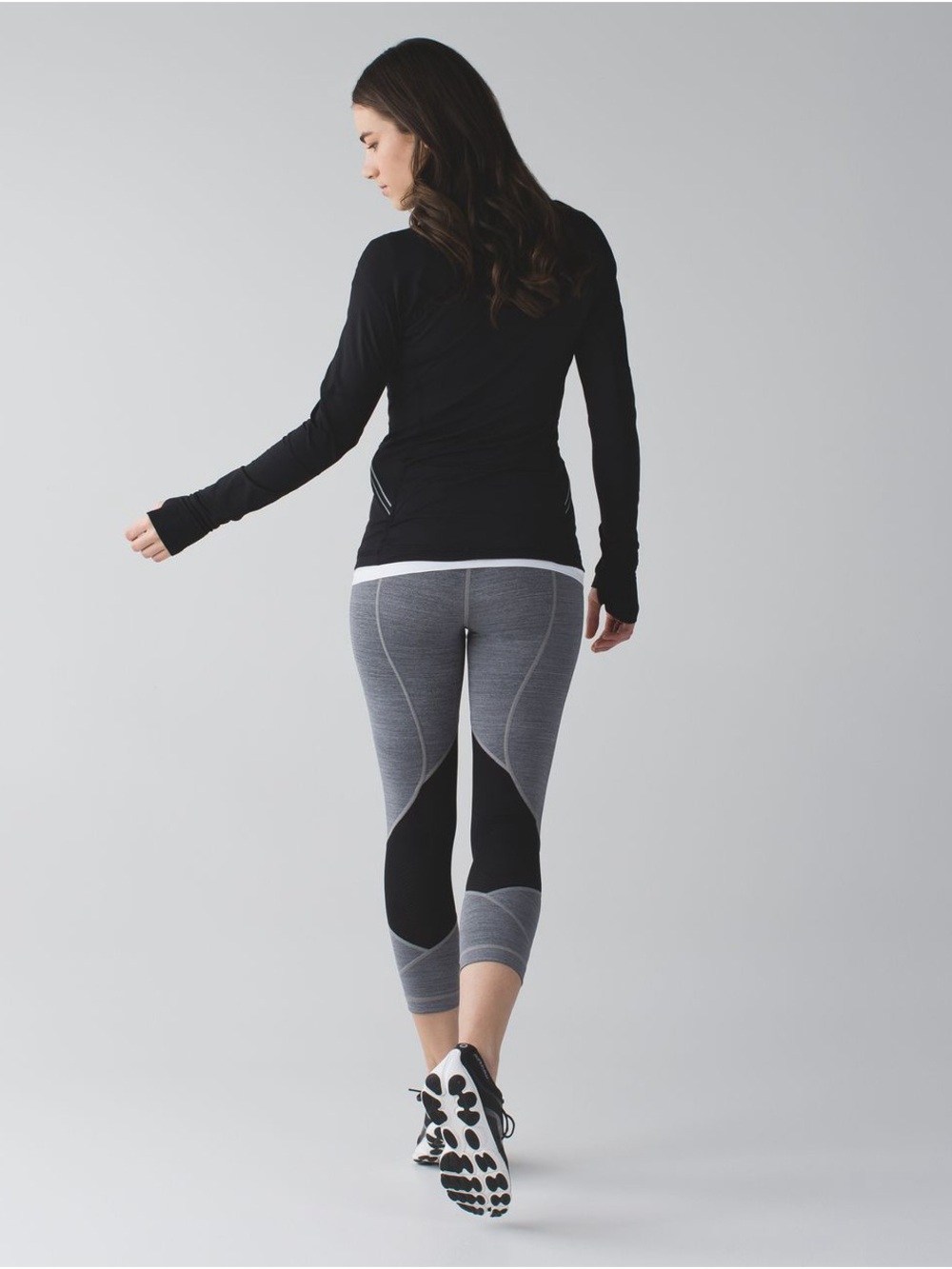 Lululemon Pace Rival Crop in Heathered Grey - 4